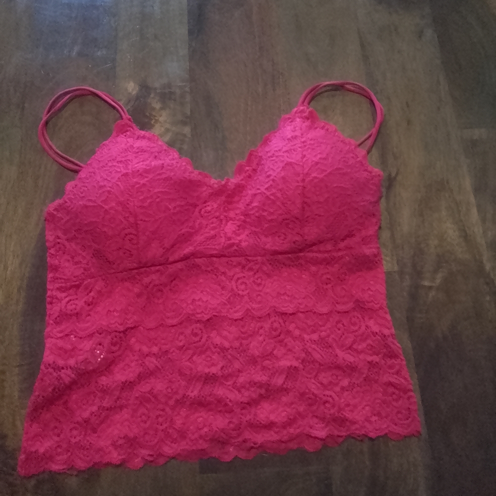 Women's Lace Cami Top - Red